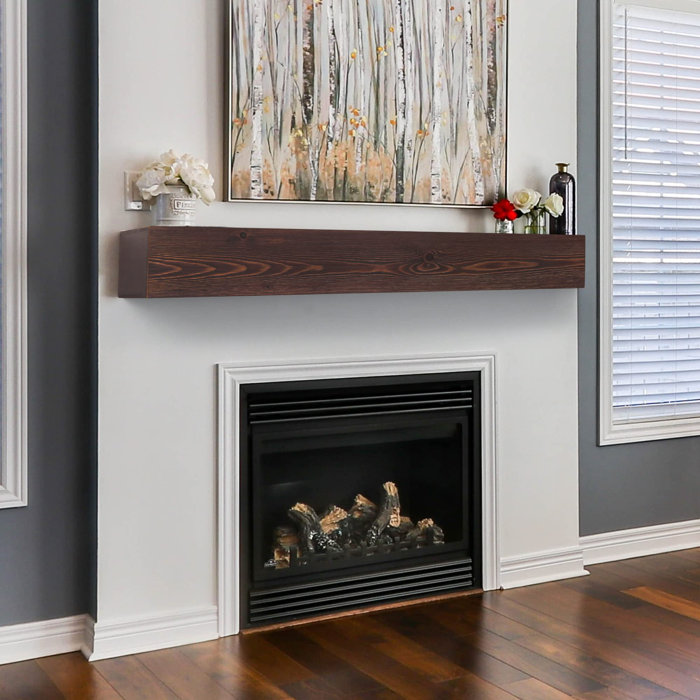 Millwood Pines Auxane Pine Solid Wood Fireplace Shelf Mantel & Reviews
